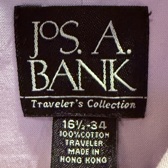 Jos. A. Bank Traveler’s Collection Button Down Lavender Shirt Size 16-1/2 - Picture 4 of 6